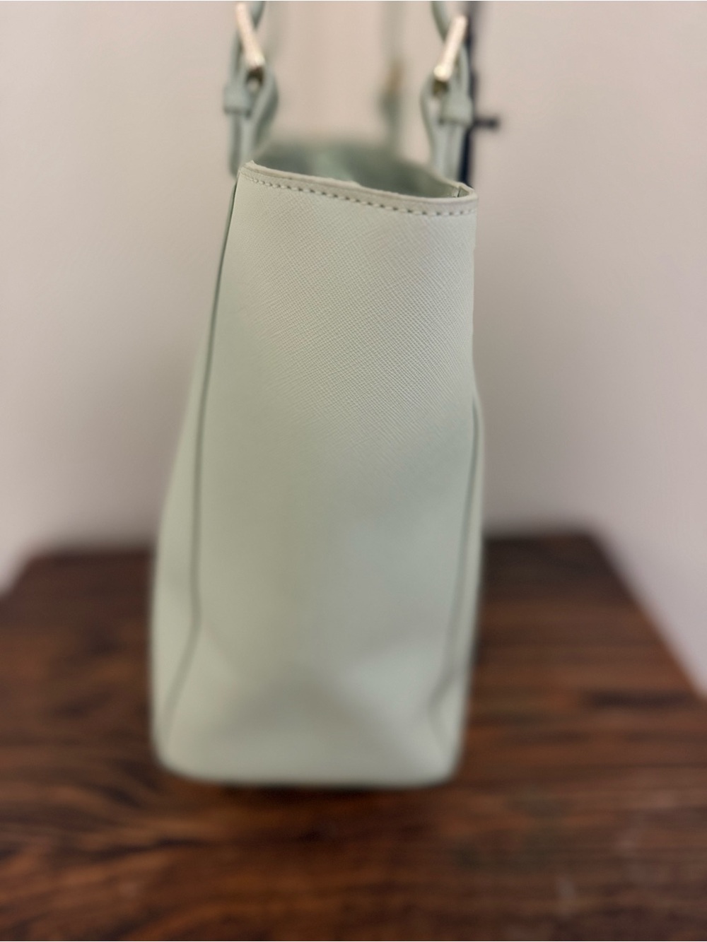 Tory Burch Laptop Tote | Mint Green | Coated Canvas | Work Bag - Picture 4 of 12